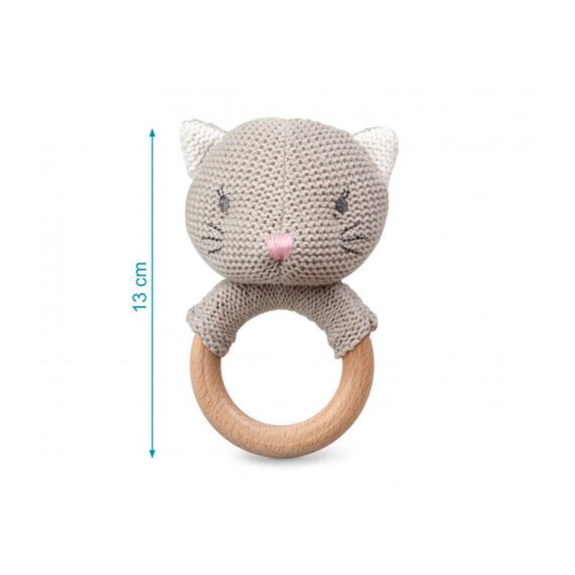 Kiokids Gato Sonajero Algodón 13cm - 2