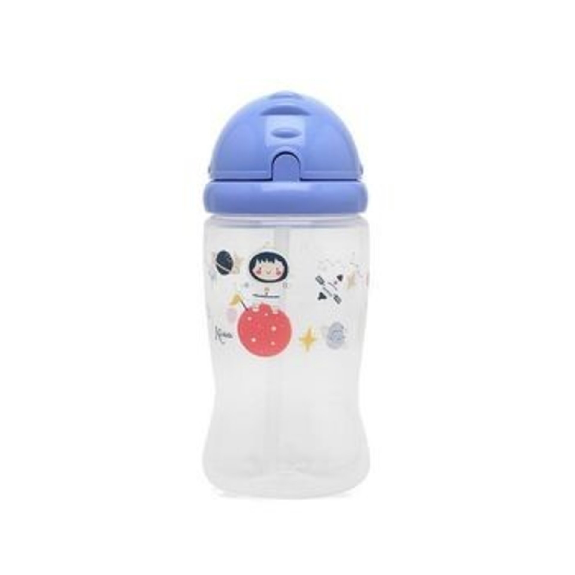 Kiokids Botella Pajita Azul +6m 350ml - 1