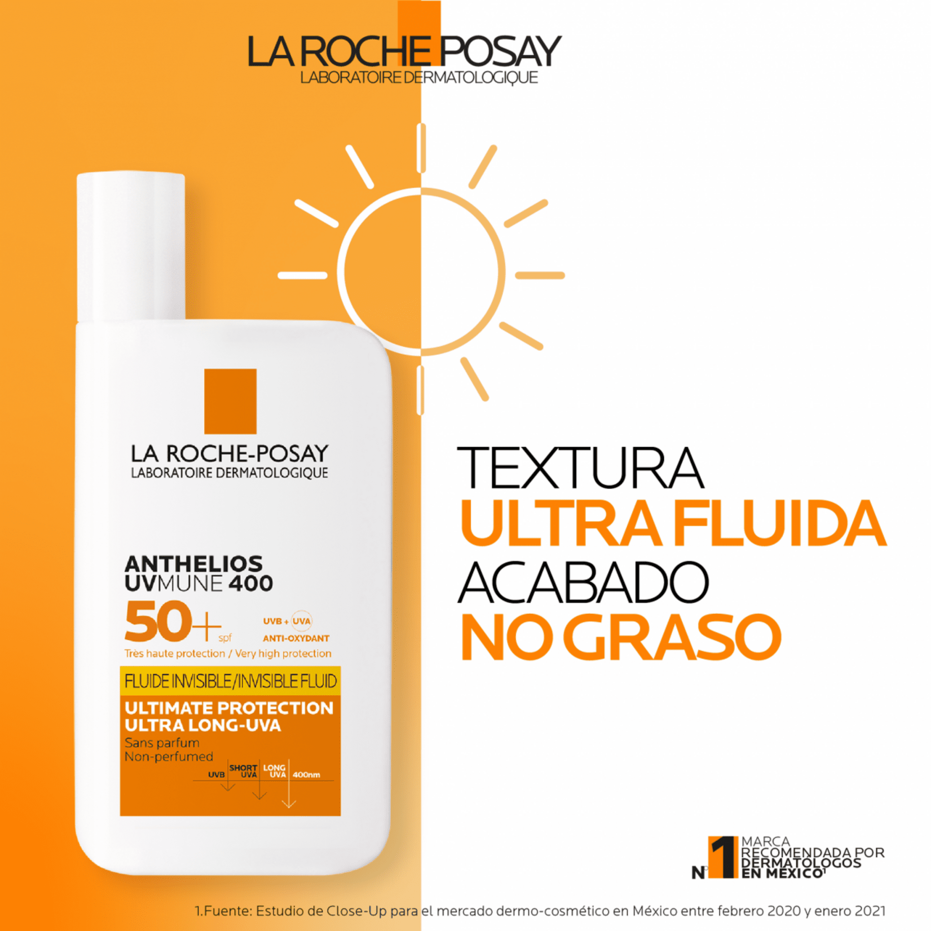 La Roche Posay Anthelios UVMUNE 400 Fluido Invisible SPF50+ Sin Perfume 50ml - 2