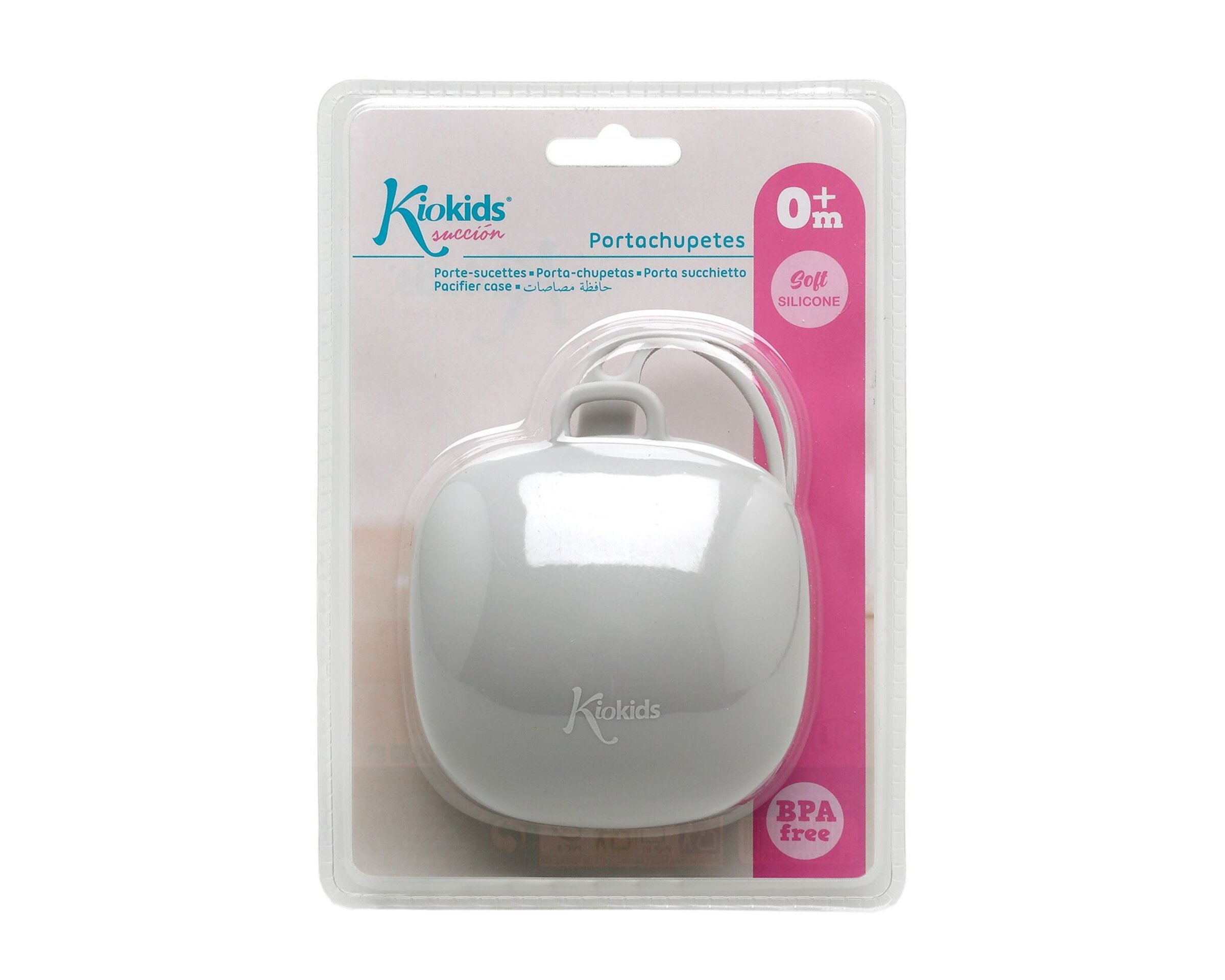 Kiokids Portachupetes Silicona Gris - 2