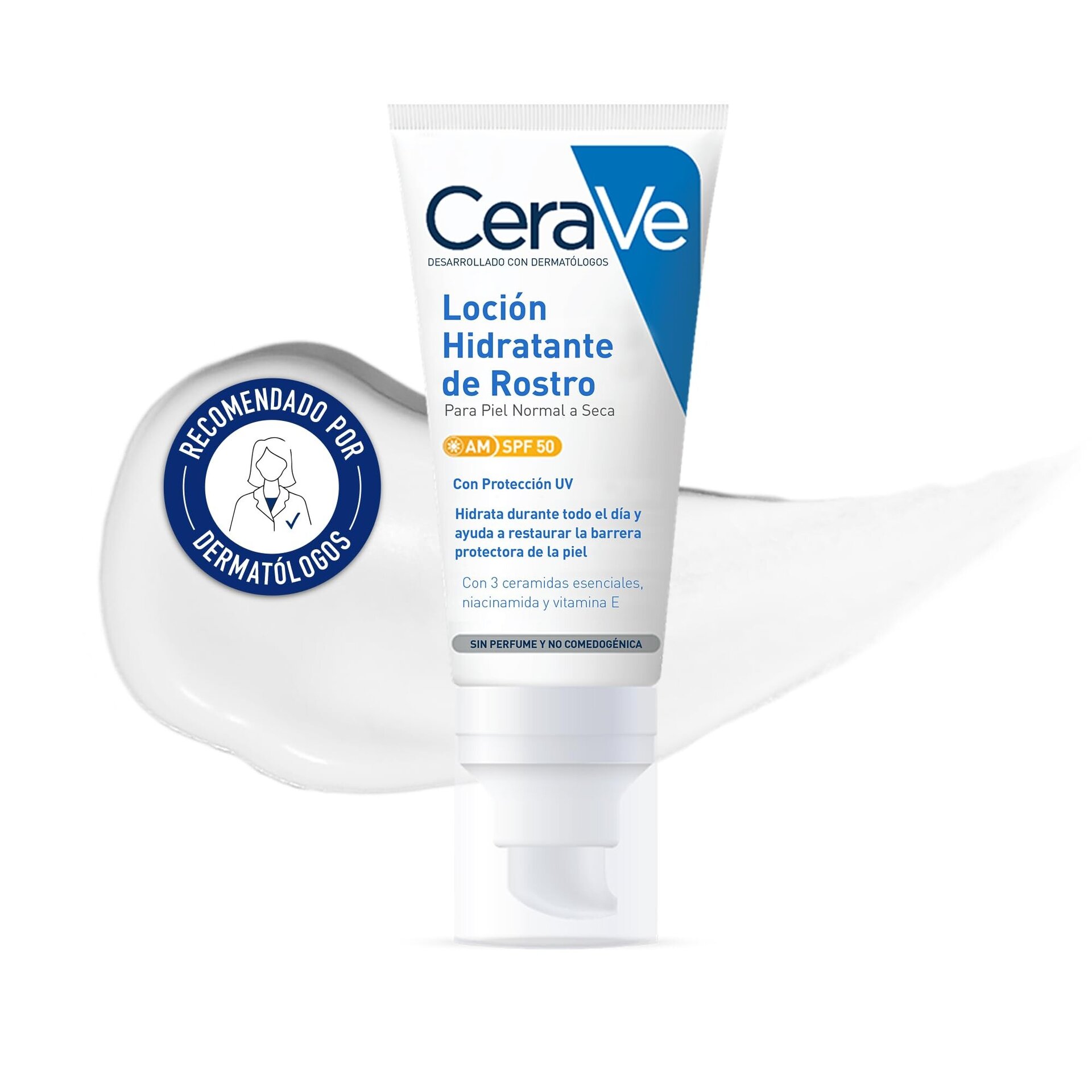 CeraVe Loción Protectora Hidratante SPF 50+ 177 ml – Protección solar diaria - 1