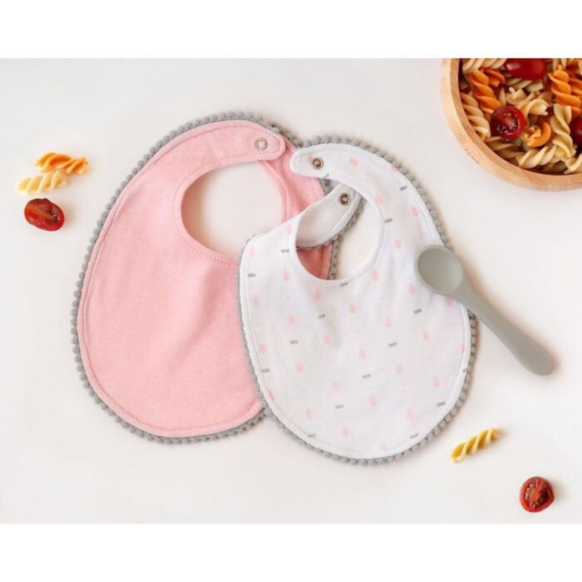 Kiokids Babero Pack + Cuchara Rosa - 1