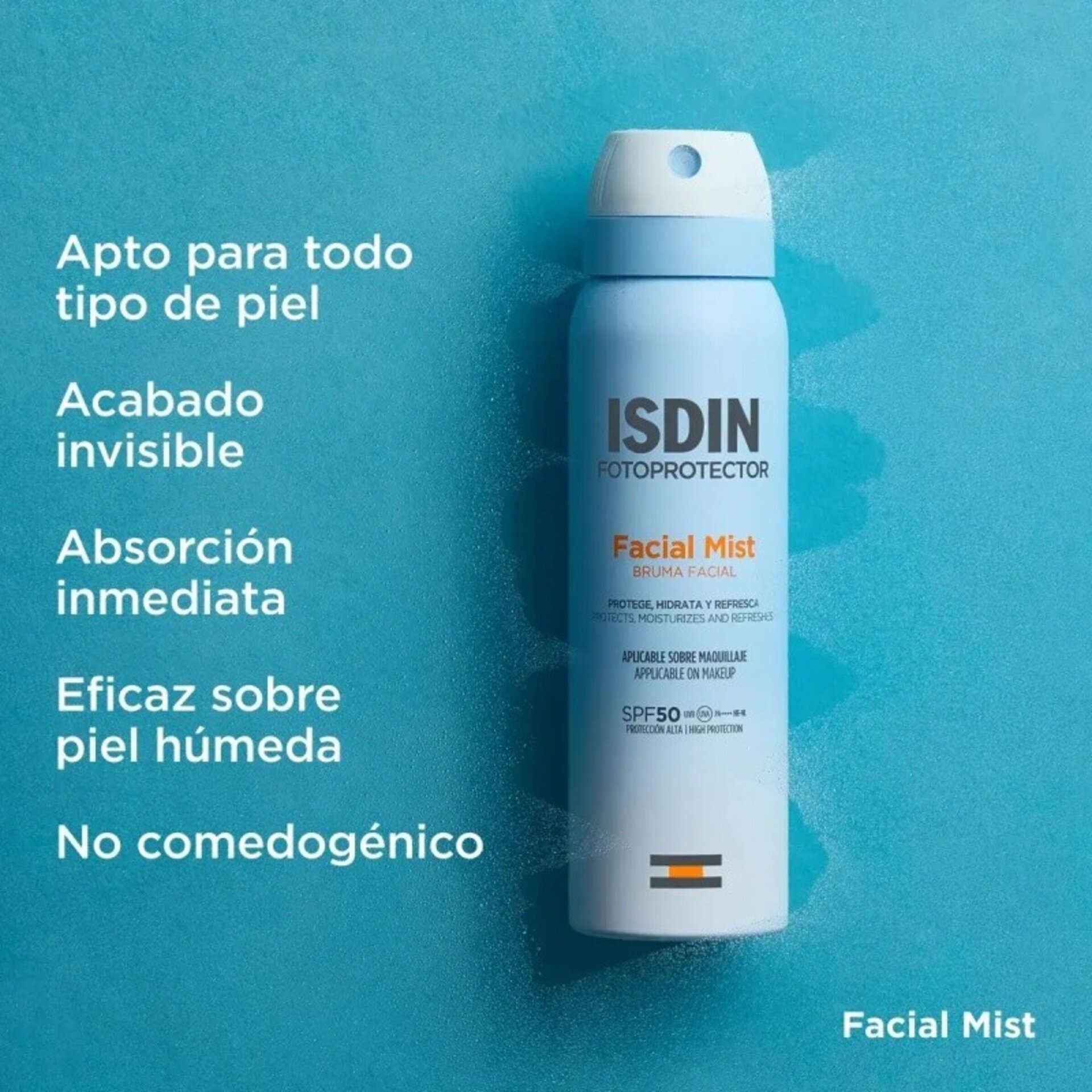 ISDIN Bruma Facial SPF 50 Invisible 100 ml - Protector Solar Facial en Spray - 2