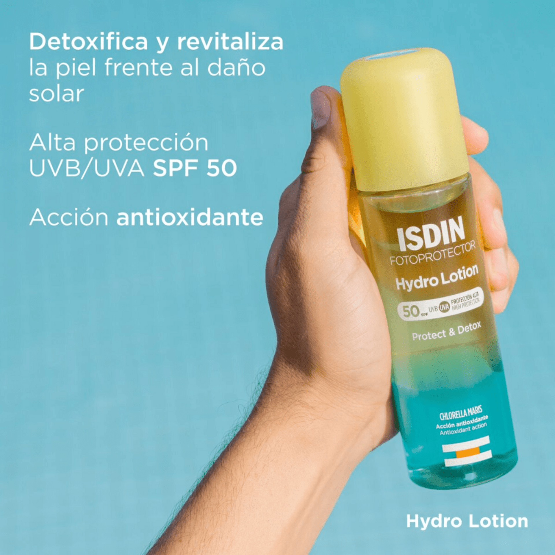 ISDIN HydroLotion Protect & Detox SPF 50+ 200 ml – Protector Solar Bifásico - 3